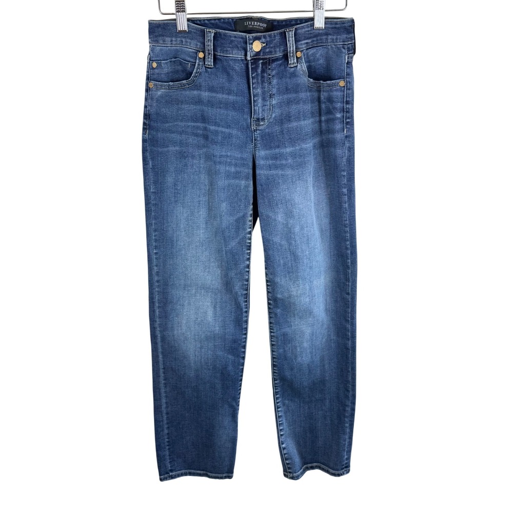 Liverpool Los Angeles Kennedy Straight Leg Jeans Medium Wash Blue Womens 4/27
